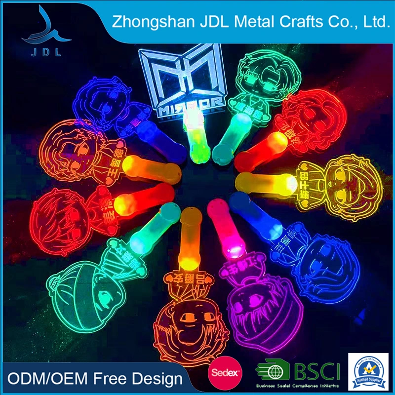 Laser Customized Logo Picture Concert Adult Acrylic Bracelet RGB Bulk LED Party Wireless Wedding Halloween Glow Sticks Cheer up LED Glow Lights Stick