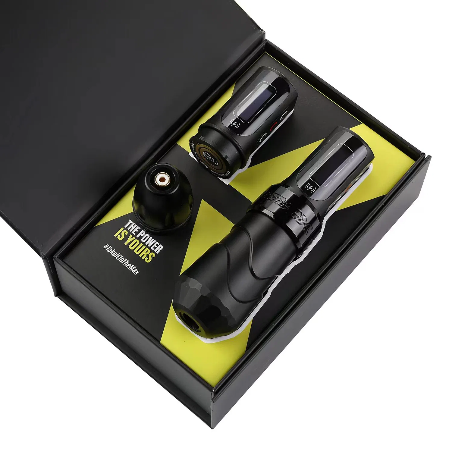 Kit de máquina de tatuaje de batería inalámbrica para motor sin núcleos profesional Flux Max Máquina de rotulador rotatoria para cartucho de agujas de tatuaje