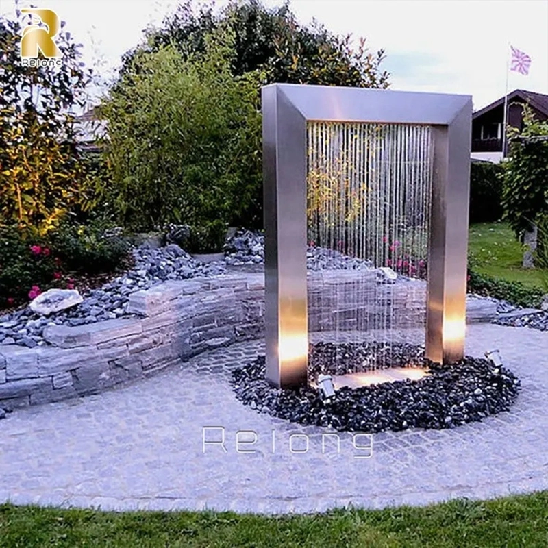 Fabrik Preis Hohe Qualität Klassische Outdoor Garten Edelstahl Wasserfall Abstrakte Wasserbrunnen Skulptur Aus Metall