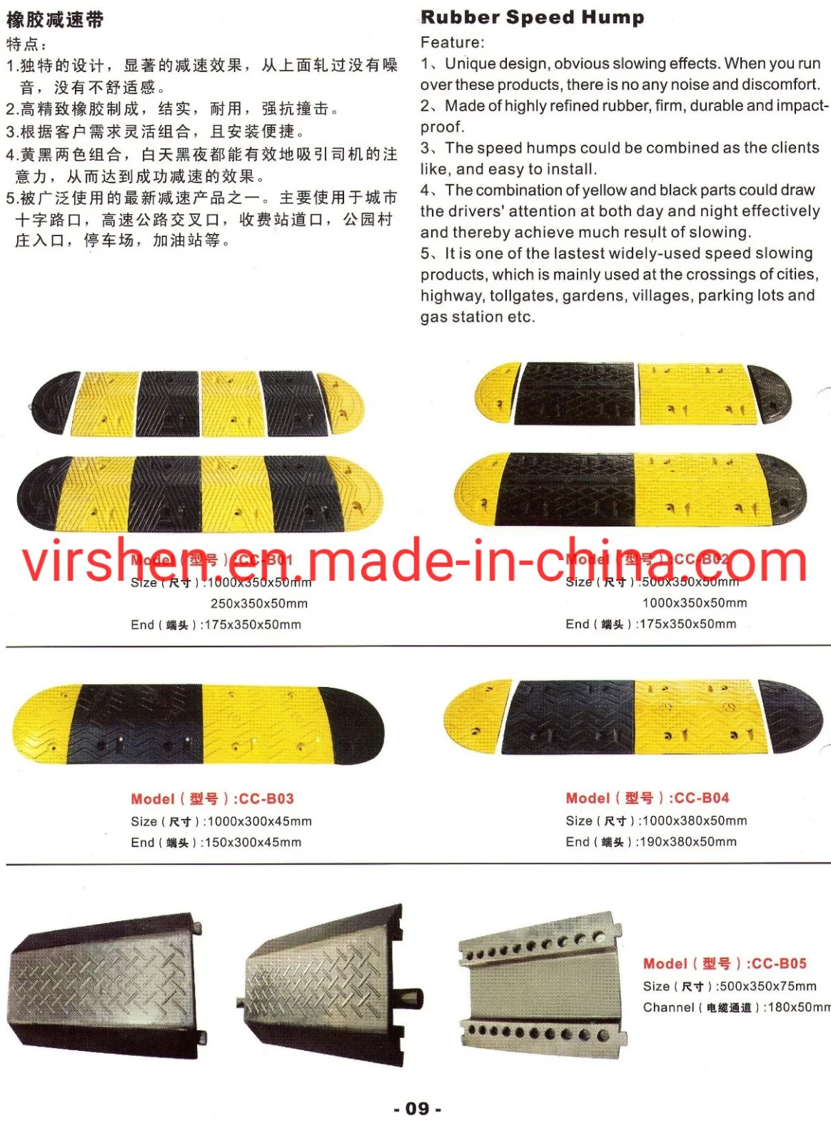 Permanent or Temporary Economical Wholesale/Supplier Black Yellow Rubber Speed Hump