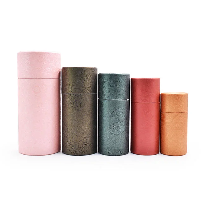 Food Grade Cylinder Kraft Paper Packaging Box with Metal Lid/Bottom