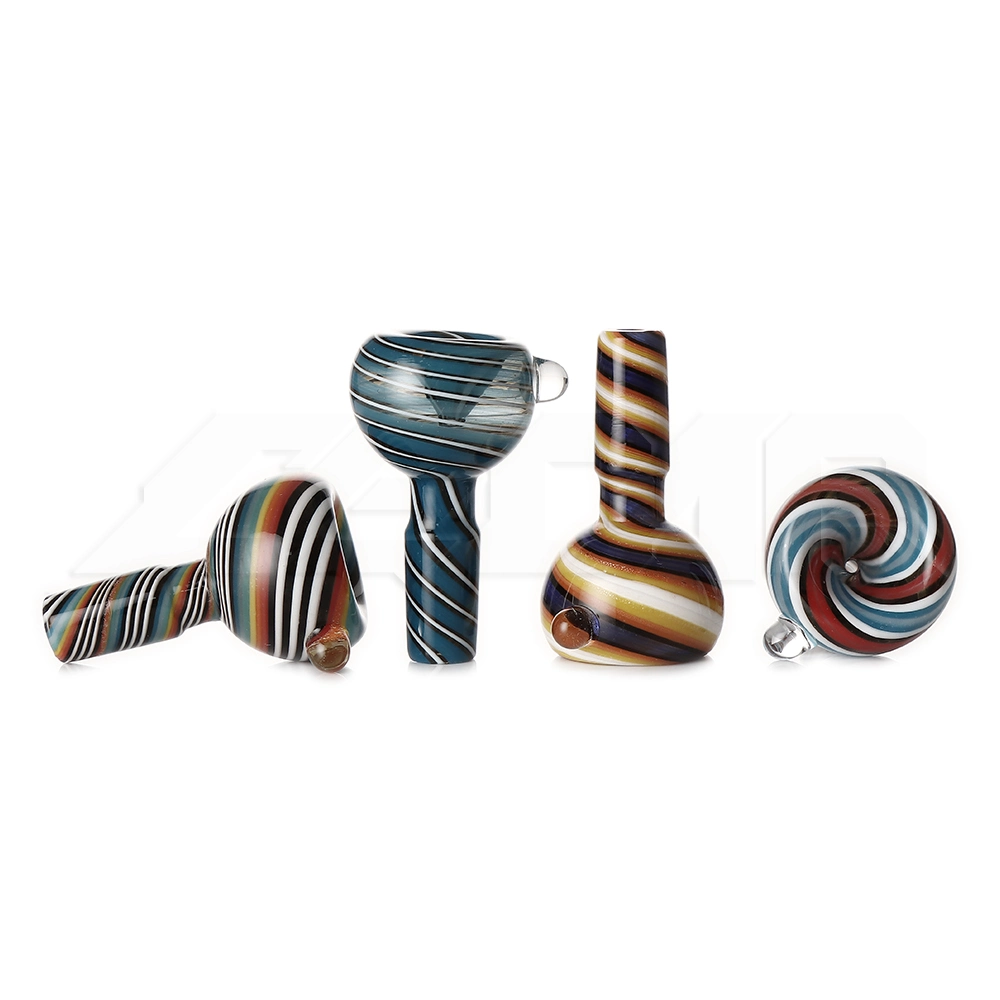 Wholesale/Supplier 14mm Stripe Air Glass Bowl Hookah Tobacco Glass Water Pipe Smoking Accessories