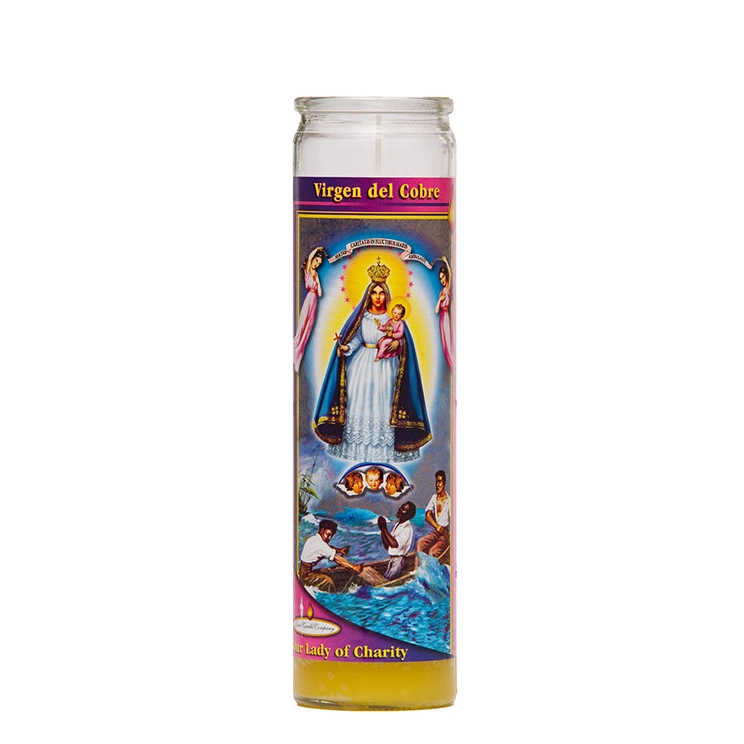 Custom 7 Tag Glas Jesus Gebet Votive religiöse Kerzen mit Eigenmarke