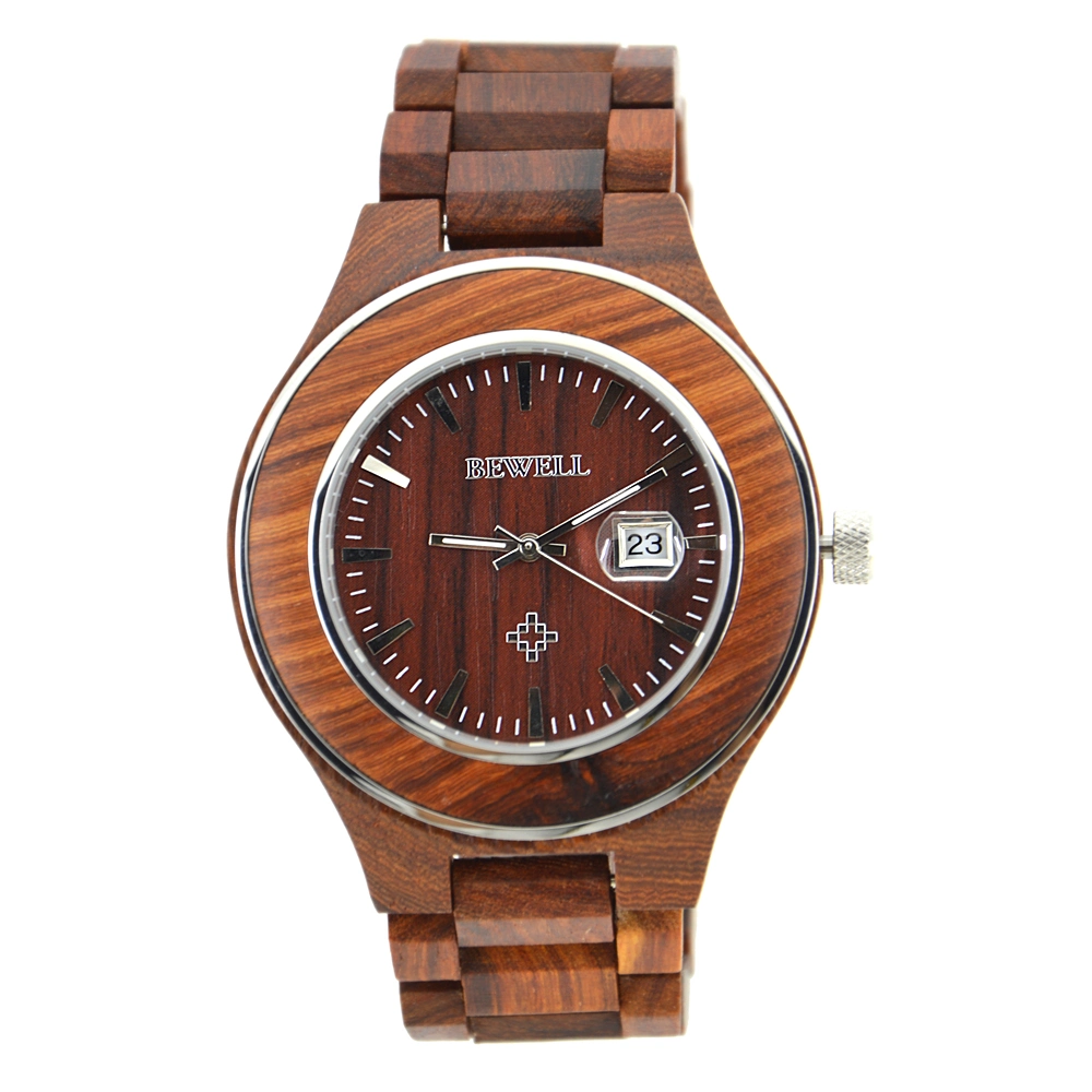 Shenzhen Wooden Watch Supplier Bewell Brand OEM Wrist Watch Waterproof for Mens Quartz Gshock Watch