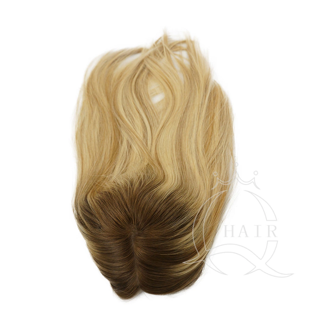 Unprocessed Virgin Hair High quality/High cost performance  Human Hair Silk Topper for Thin Hair Lady Kosher Topper Lace Topper The European Hair Silk Topper 14 Inch Hairpiece Noa