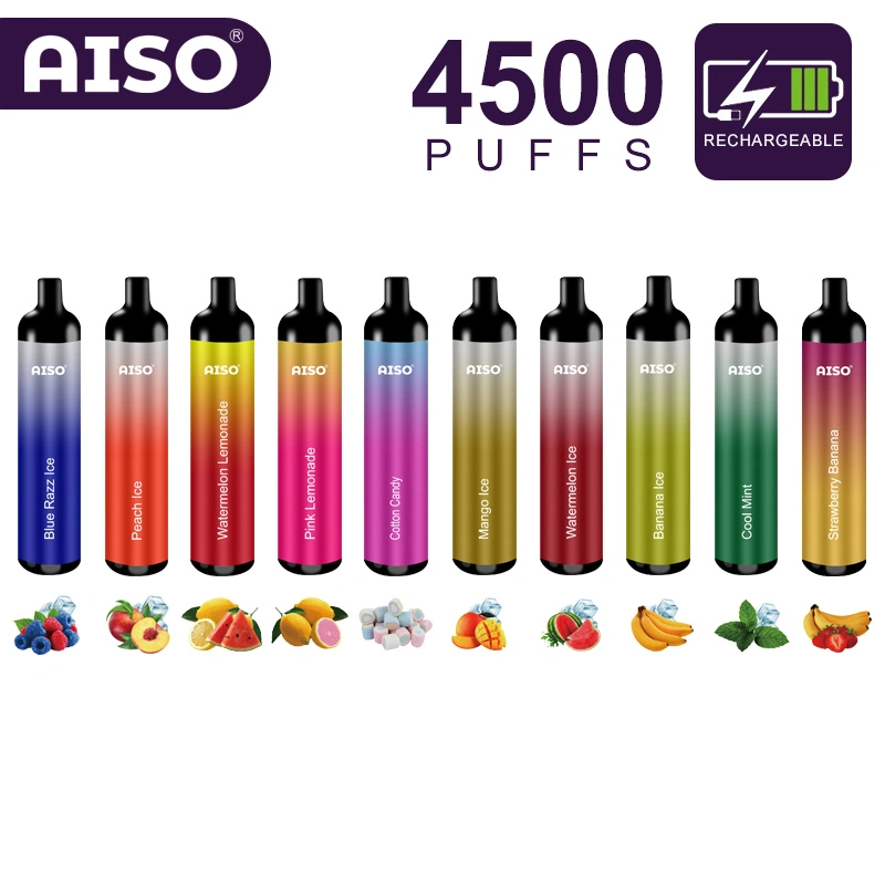 Newest&Hottest Disposable/Chargeable Vape Pen Style Aiso Bar 4500 Puffs Electronic Gift for Christmas