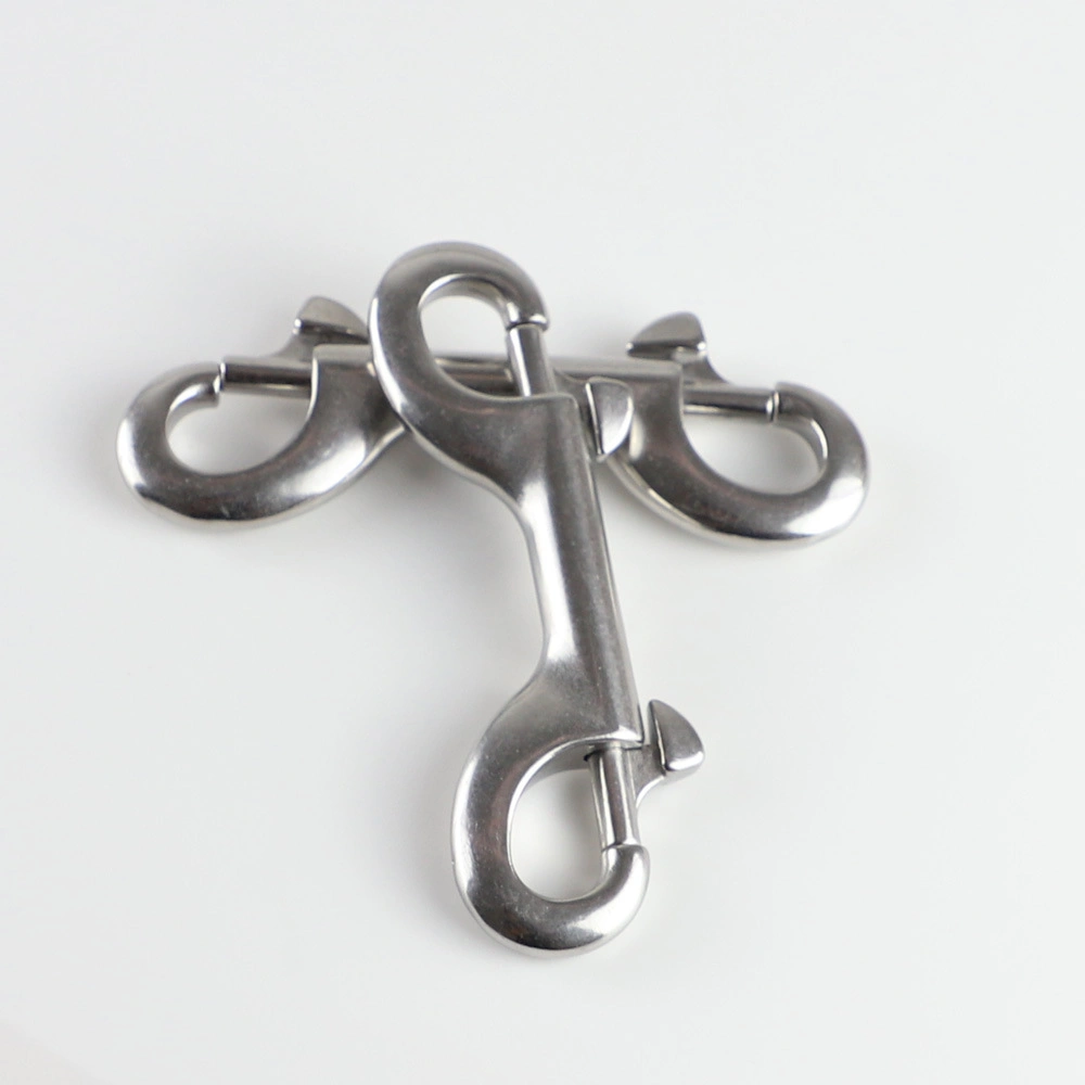 High quality/High cost performance  Stainless Steel 316 Double Head Snap Hook Diving Quick Dog Hook Double Eye Spring Hook