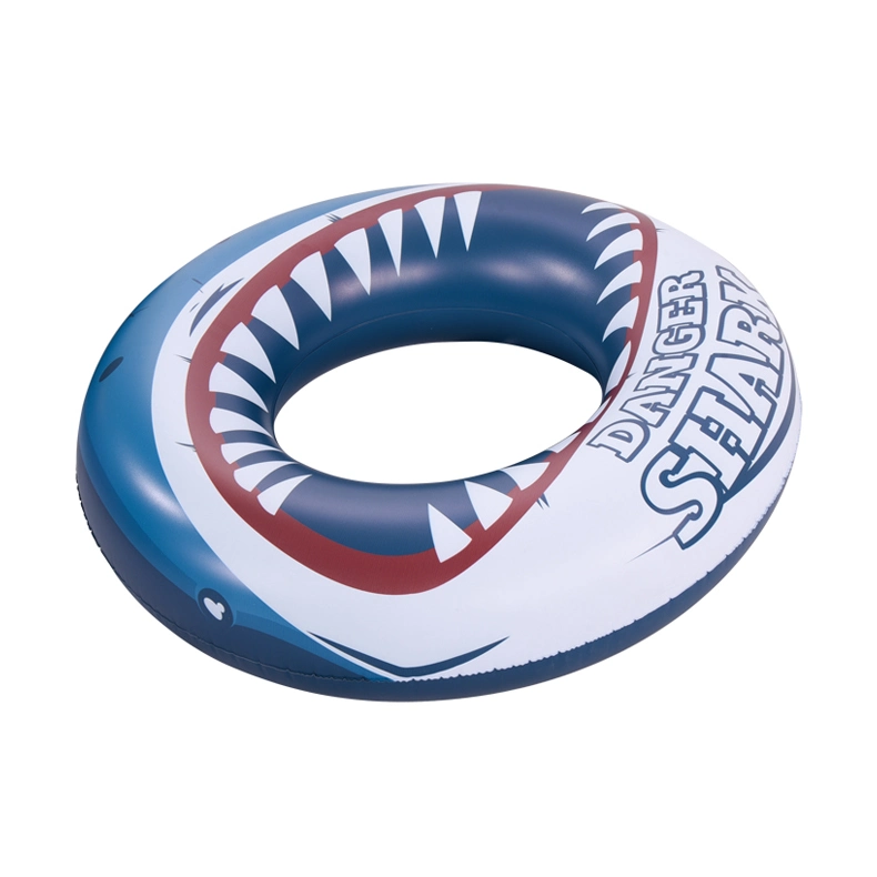 Custom Inflatable PVC Adult and Kids Floating Shark Summer Round Swimming Ring