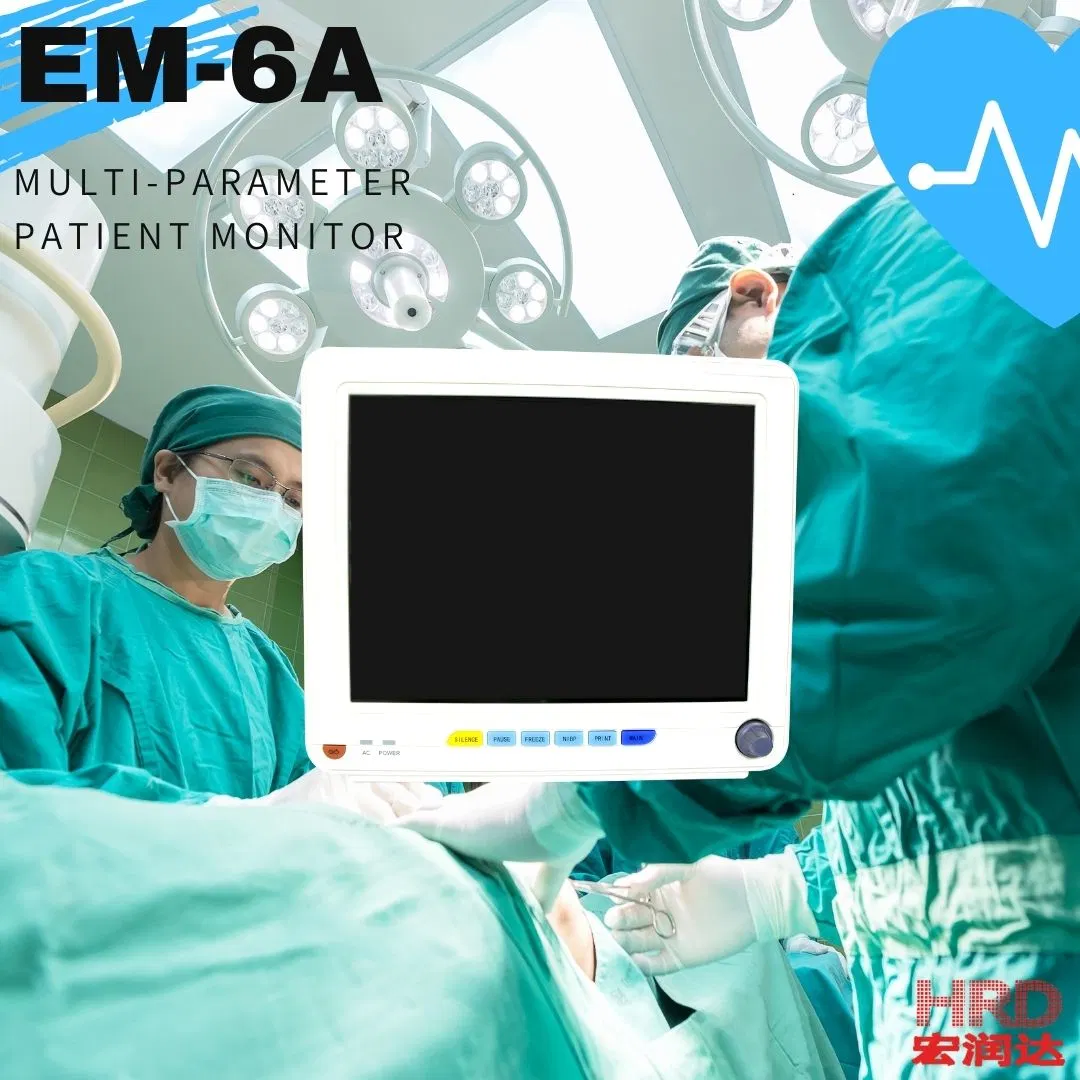 ISO Hospital ICU Cheap Portable Multi-Parameter Patient Monitor Em-6