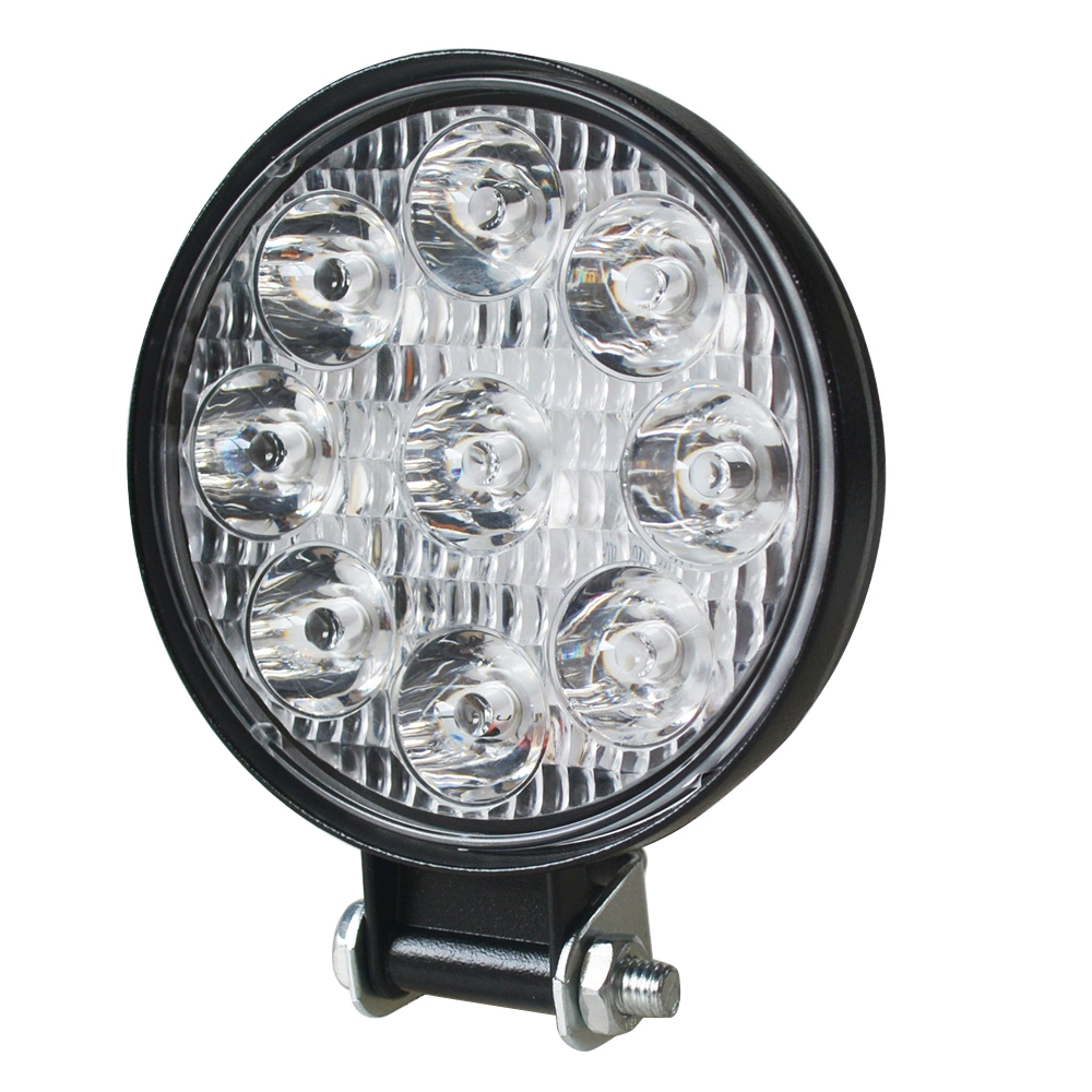 84 mm 9-30V Nouvelle voiture ronde extérieure IP67 4X4 tout terrain Feux de travail auto 27W à LED, feu de travail auto 12V Feu de travail auto LED 27 W.