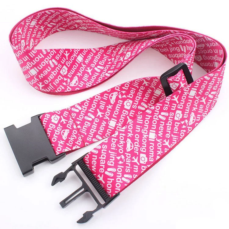 High-Quality Nylon 2" Heat-Transfer Printed Luggage Strap with Plastic Buckle