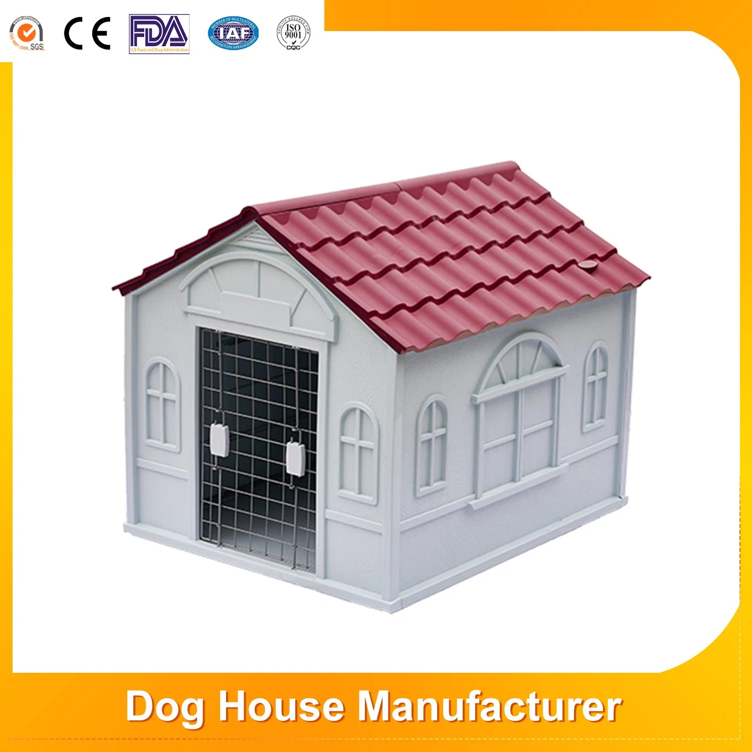 Wholesale Elevated Floor Plastic Dog Kennels Large Outdoor Pet House with Door