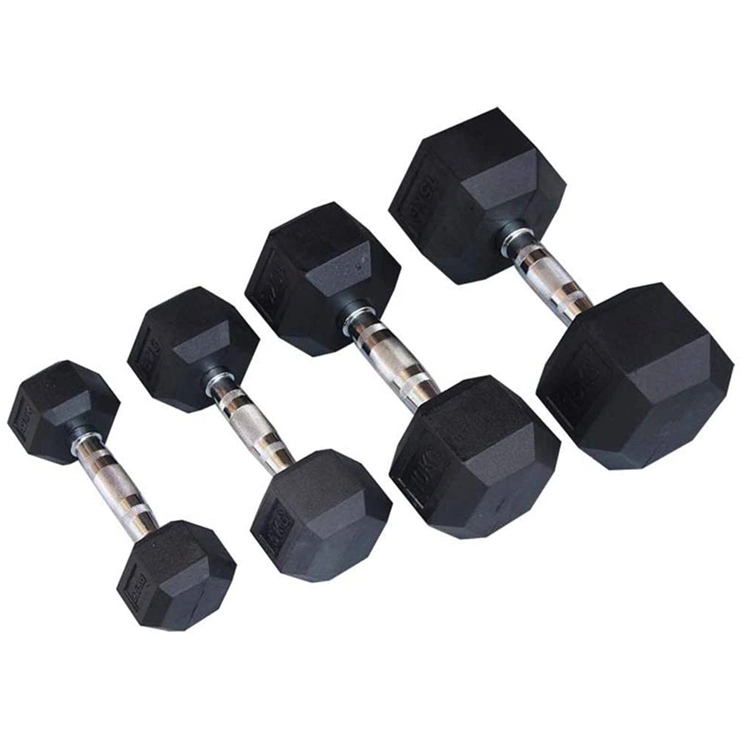 Fabricant de matériel de fitness Fix Gym Dumbbell Crossfit Haltère hexagonal revêtu de caoutchouc.