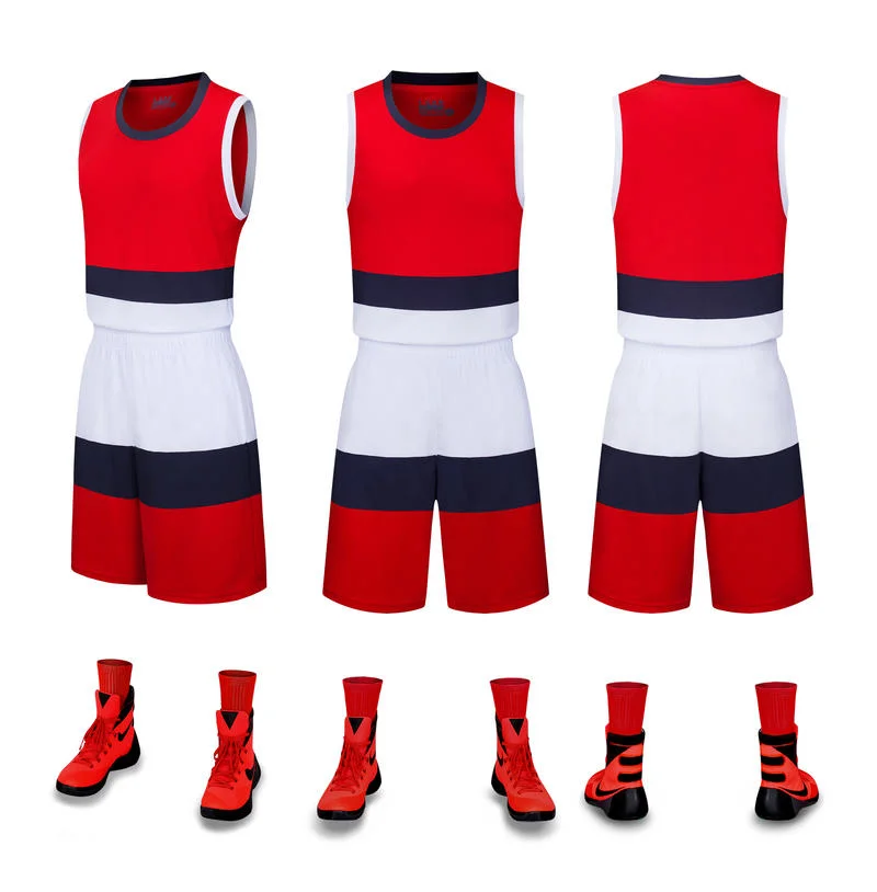 Horizontal Color Men's and Women's Outdoor Sports Suit Polyester Basketball Uniform Sportswear