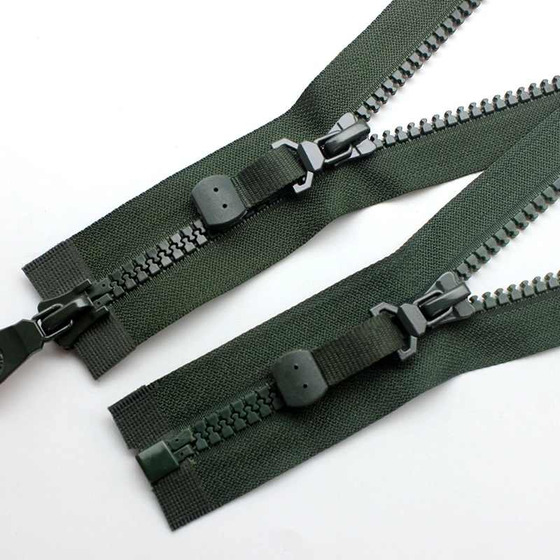 6# Resin Double-Headed Double-Opening Single-Opening Zipper 8# Brown Green Slider 6vs Jacket Placket Zipper