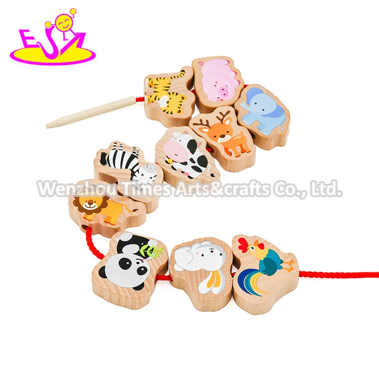 2020 Hot Sale Educational Wooden Stringing Beads for Toddlers W11e158