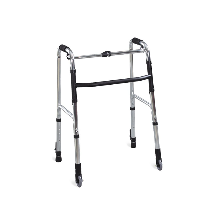 Aluminum Frame Walking Aids with Two Wheels Rollator Shopping Walker