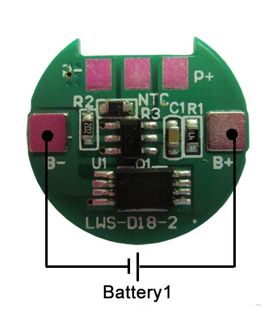 Batería de litio ronda BMS PLACA PCB 3,7 V 2A 3A con 10k NTC