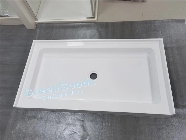 CE USA Standard Durable Non-Slip White Rectangular Shape Shower Tray