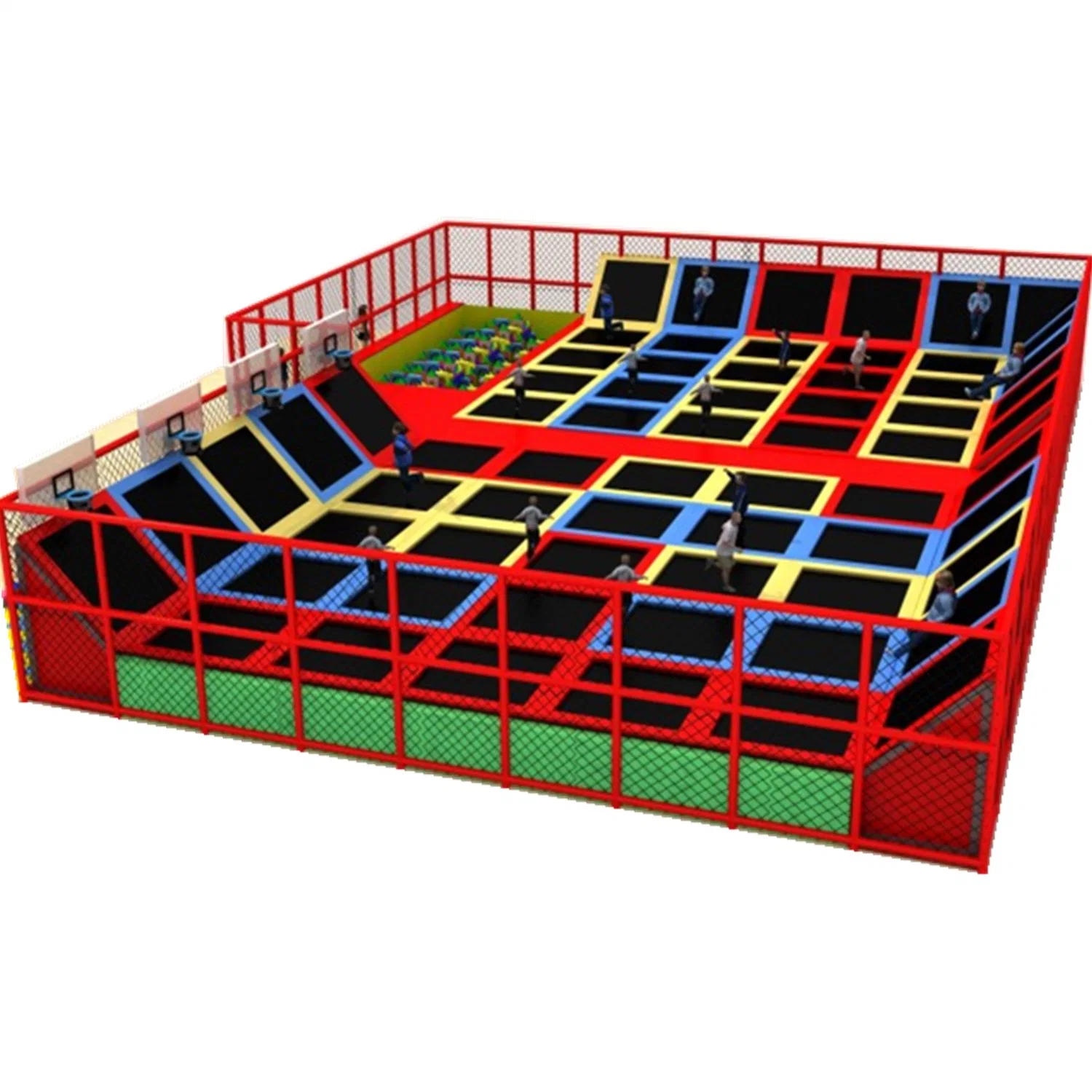 Parque de trampolines para adultos en interiores de gran altitud. Equipamiento para parque infantil al aire libre