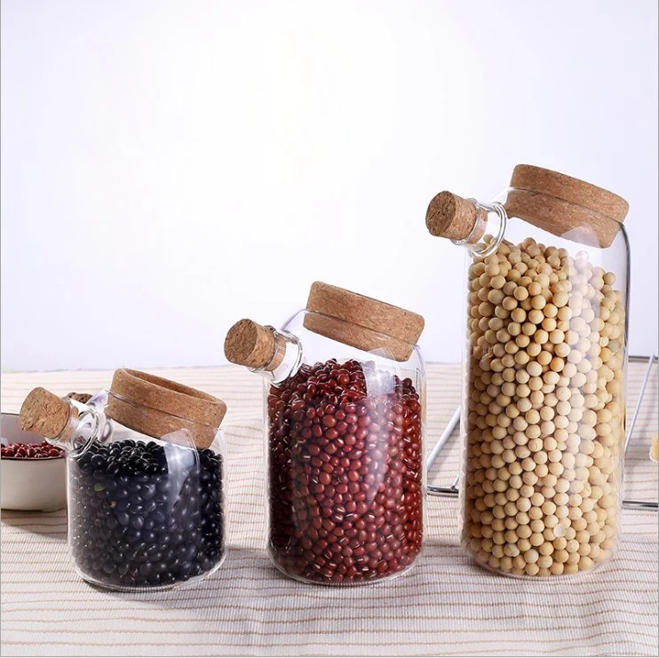 Wholesale/Supplier Dispenser Grain Borosilicate Glass Rice Storage Jar and Container Kitchen Jar Glass