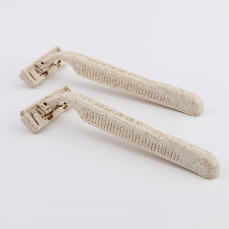 Biodegradable Wheat Straw Handle Two Stainless Steel Blade Eco-Friendly Shaving Razor