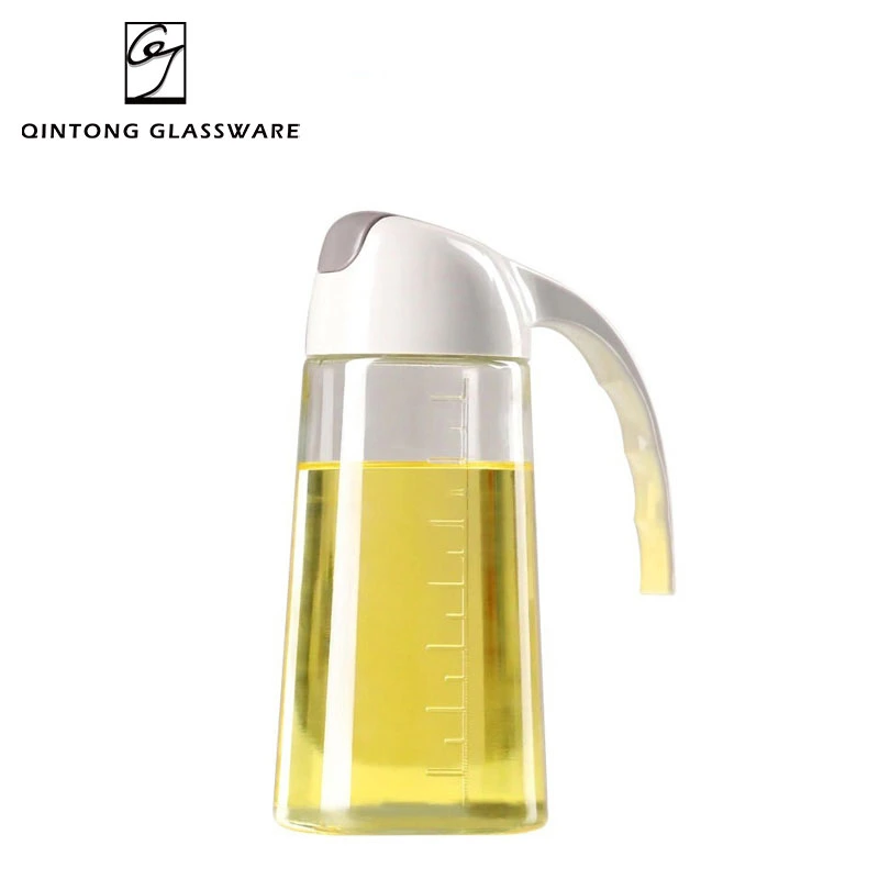 Wholesale/Supplier 300ml 630ml 10oz 21oz Leak Proof Drip Free Olive Oil Vinegar Dispenser Olive Oil Glass Bottle with Automatic Cap