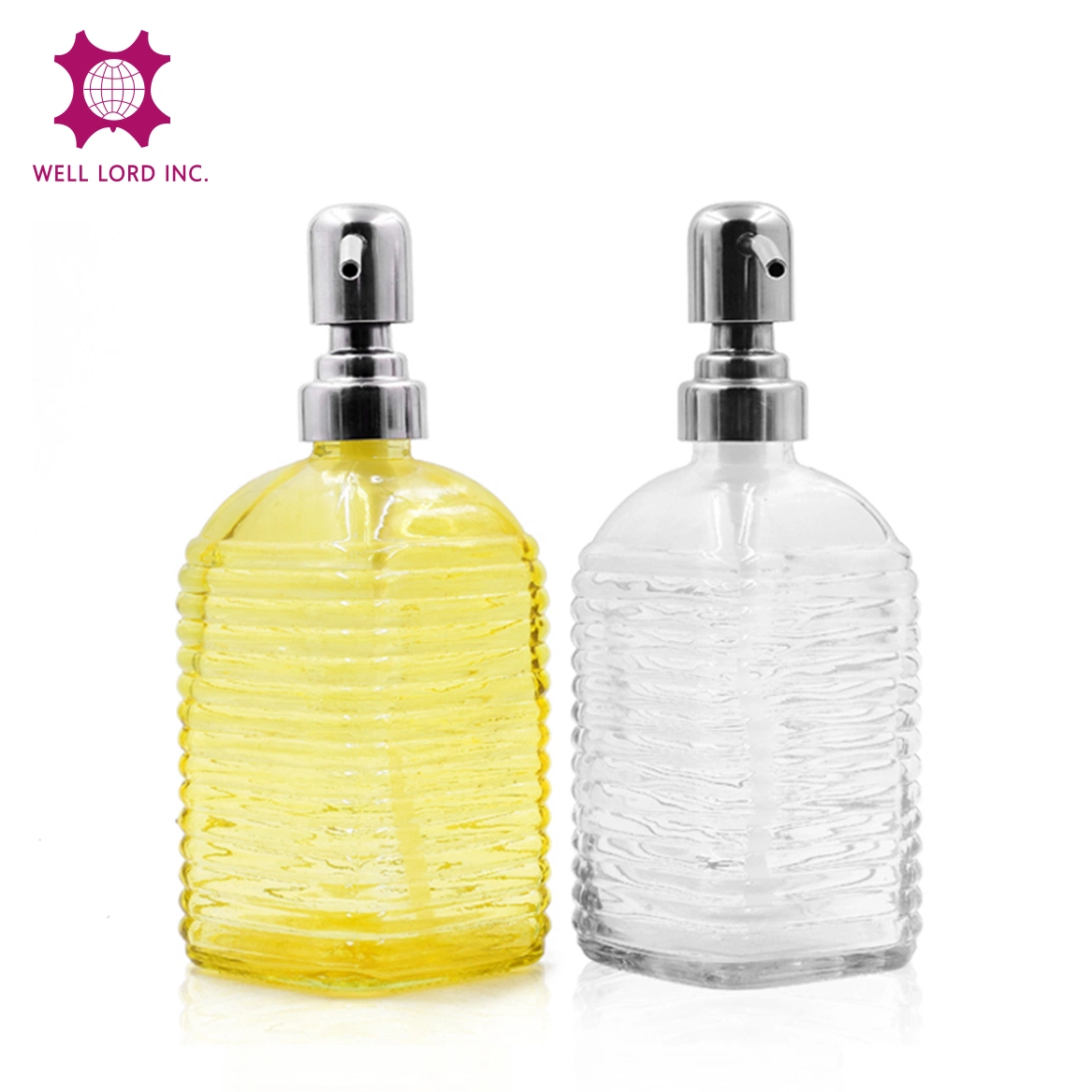 375ml Colorful Empty Shampoo Hand Washing Glass Bottle with Pump