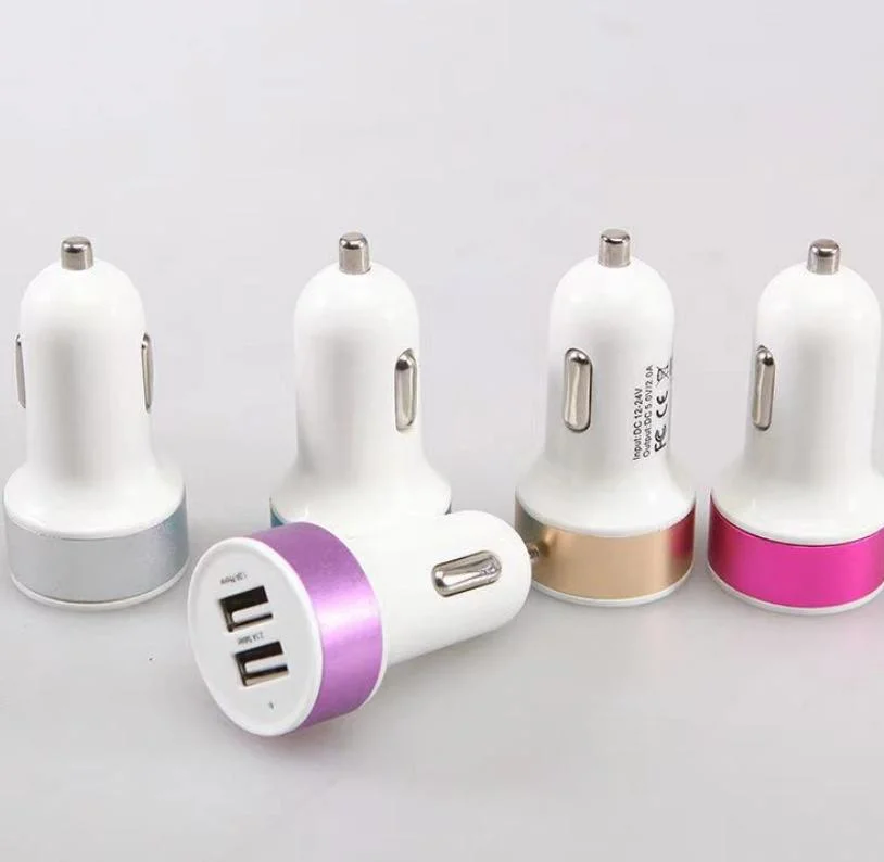 Multi 2 in 1 Dual USB Aluminum Car Power Plug Fast Charger