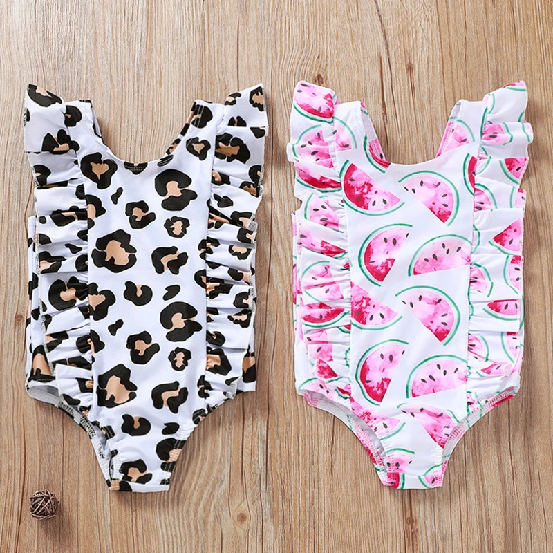 Girls Swimwear Bathing Suits Baby Swimsuit 1PCS Girls Ruffle Bikini Child Swimsuit Beachwear