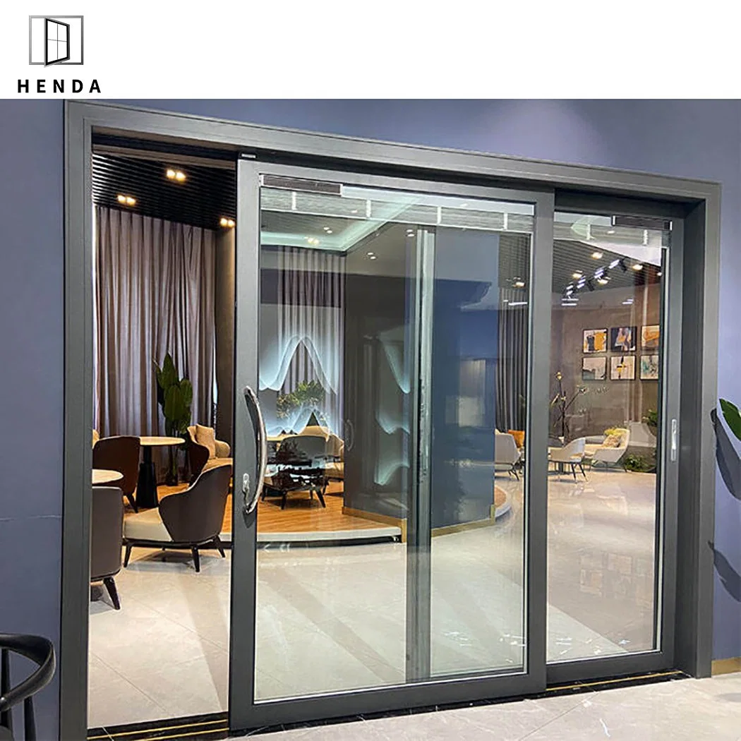 10% de descuento en rotura térmica exterior/interior Doble vidrio templado Acero nuevo/madera/seguridad/metal/patio/garaje/balcón Puerta deslizante de cristal de aluminio