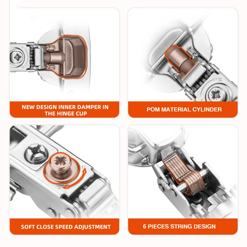 Fgvslide Furniture Hardware Full Overlay 4D Hinges Two Way Clip on Soft Close Damper Buffer Hydraulic Hinges for Cabinet