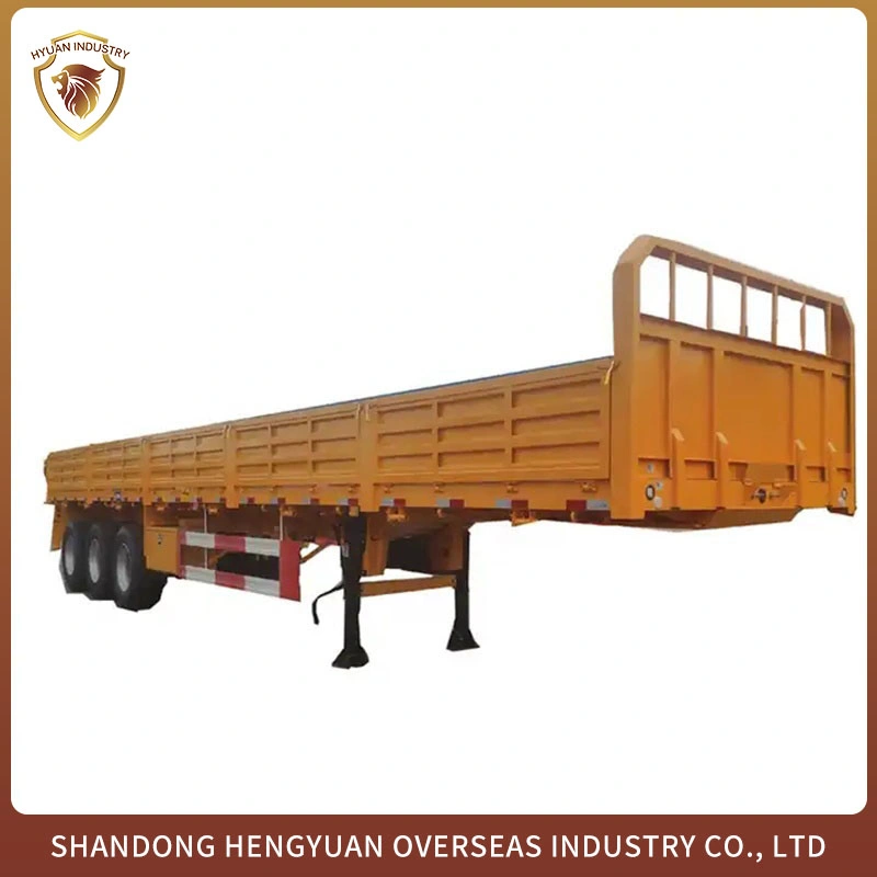 Sale Heavy Duty Side Wall Flat Bed Semi Trailer 3axle 50ton Low Price Freight Semi Trailer ABS Optional Side Wall Semi Trailer