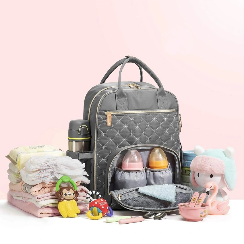 Fwholesale Large Capacity Diaper Backpack Bag Fashionable Baby Diaper Bags Mummy Bag