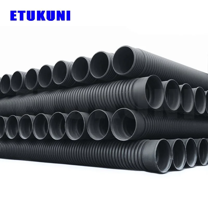 Plastic Black Polyethylene Drainage Culver HDPE Double Wall Corrugated Sewage Spiral Drain Pipefor Drainage