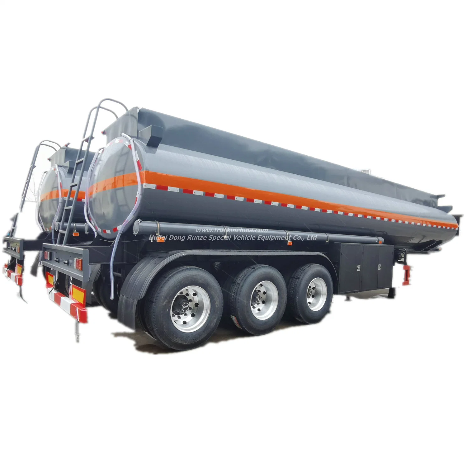 3 Axles Steel Lined PE Tanker Truck Tank Trailer for Transport Hydrochloric Acid, Sulfuric Acid