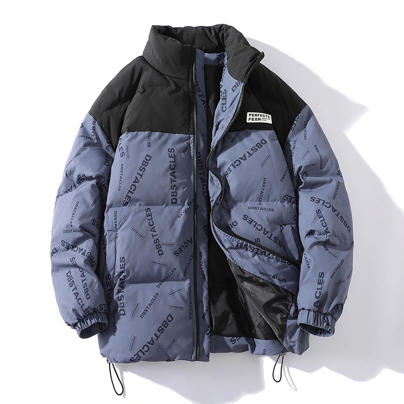 La moda al por mayor de Invierno de hombre Windproof impreso en el exterior impermeable ligero Abrigo acolchado cómodo Puffer Down Jacket