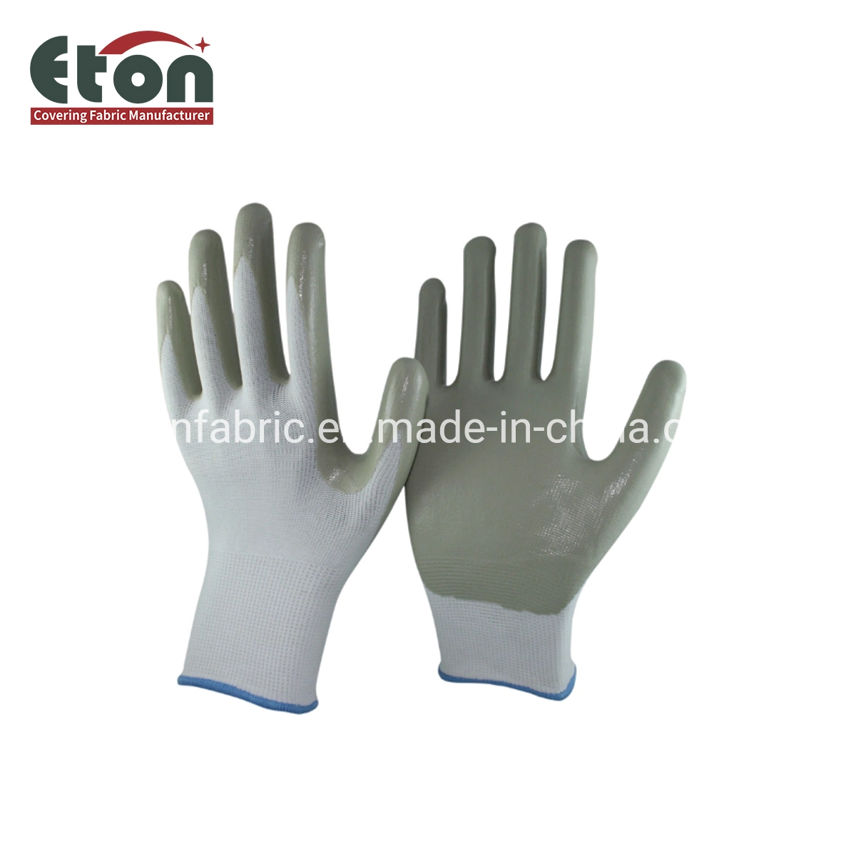 Doublure en nylon tricoté main de travail de sécurité en polyester enduit de nitrile sablonnonnonné Gants