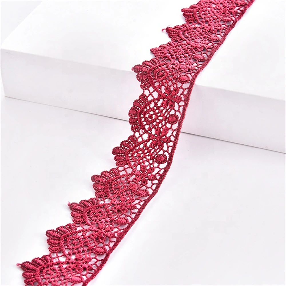 High quality/High cost performance  Polyester Crochet Lace Trimming Border Embroidery