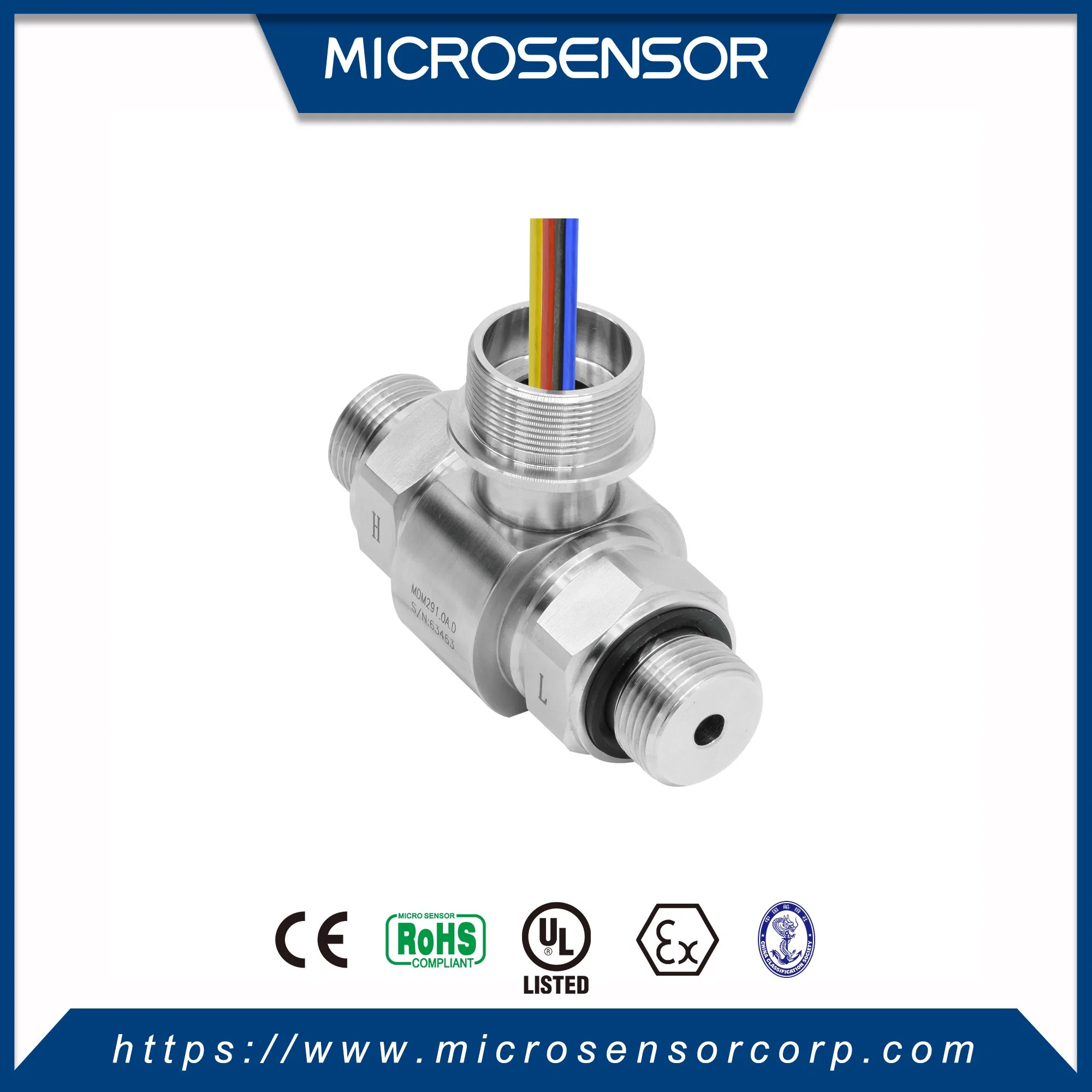 Welded SS316L Piezoresistive Water Tank Custom Design OEM Differential Pressure Sensor MDM291