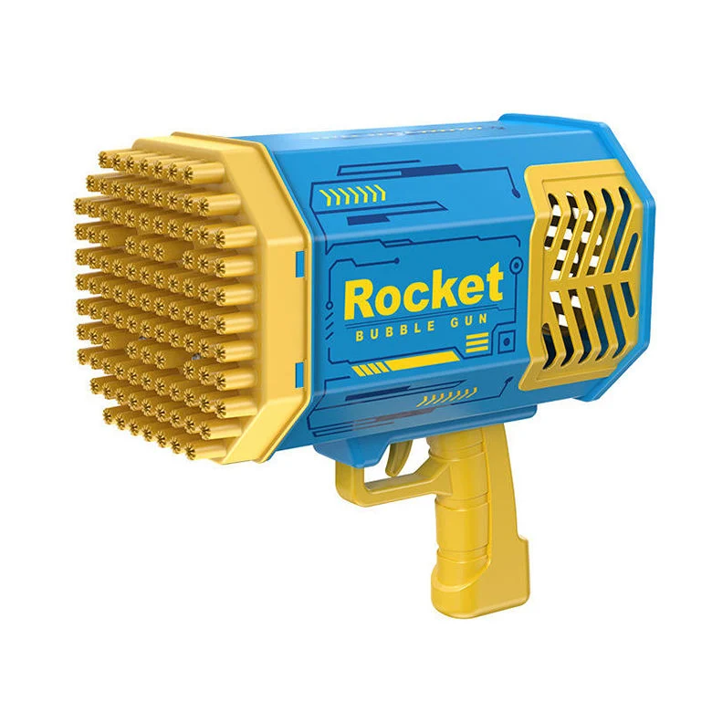 Descuento fuerte viento burbuja Bazooka pistola jabón automático 69 hoyos Juguete de Rocket con burbuja con luz para niños adultos al aire libre Fiesta de boda