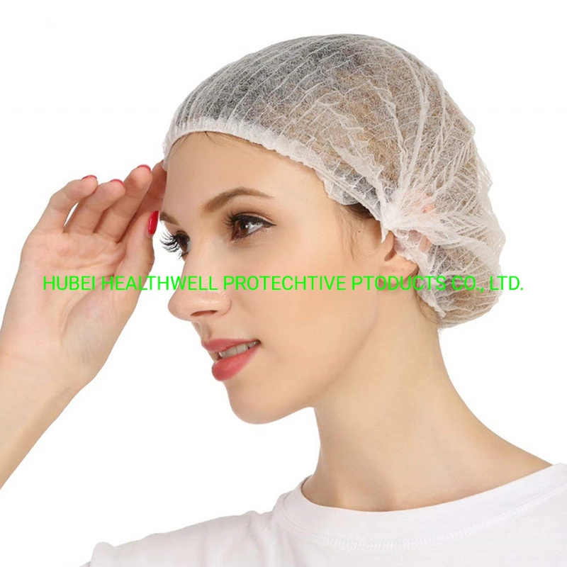 2022 Latest Amazon Hot Sell Disposable PP Nonwoven Strip Cap Double Elastic Hair Cap Protective Caps Nonwoven Bouffant Head Cover PP Cap