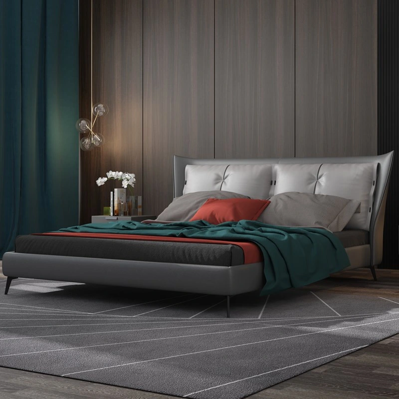 Natural Modern Bedroom Bed Sets Simple Upholstered Bed Base Tatami Queen Double Wood Platform Bed Frame