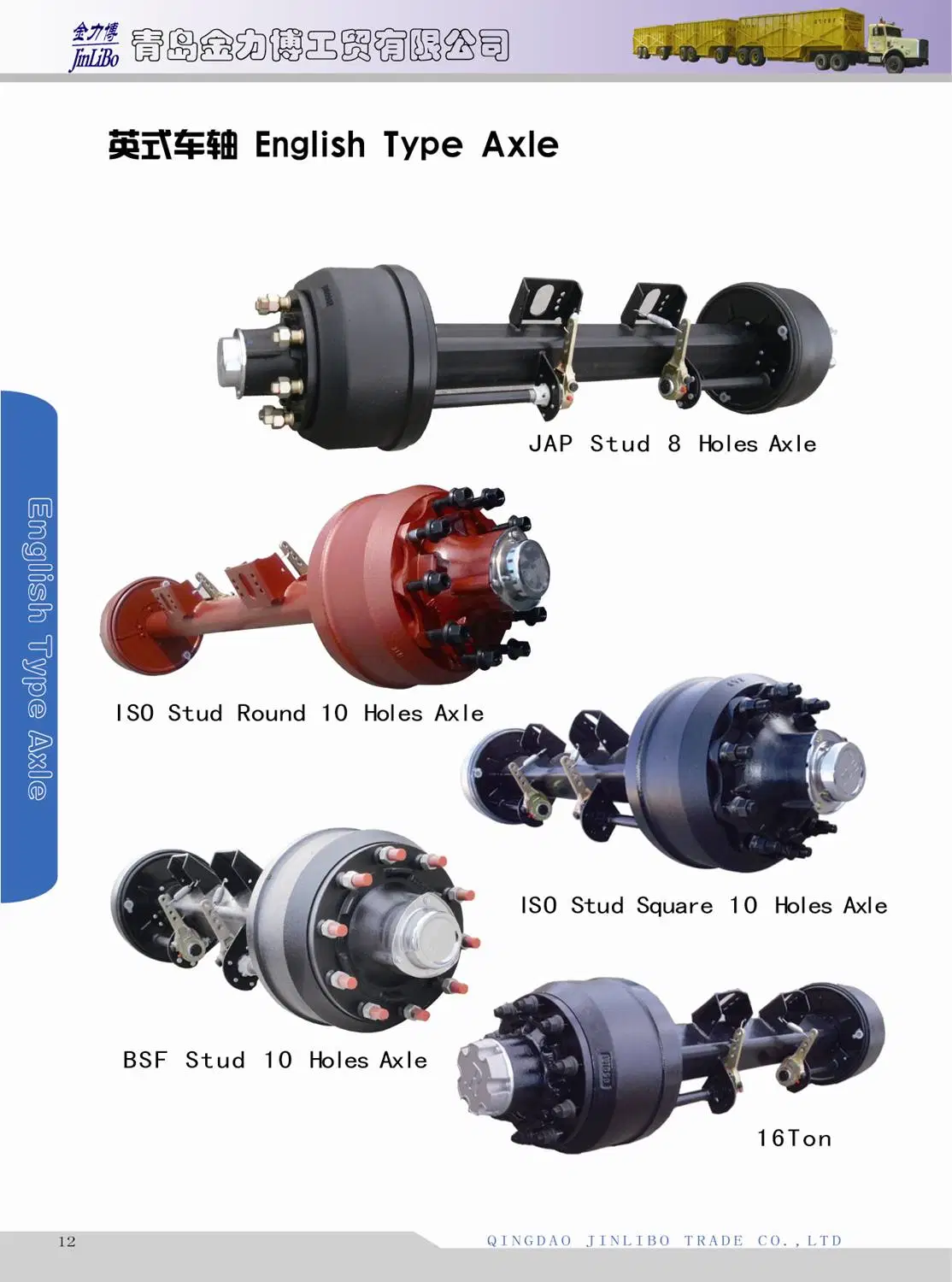 ISO Stud Round 10 Holes Axle English Type Axle