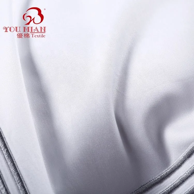 مجموعة أسرة فندق China Factory White 300tc Satin Full size ورقة من القطن بنسبة 100%