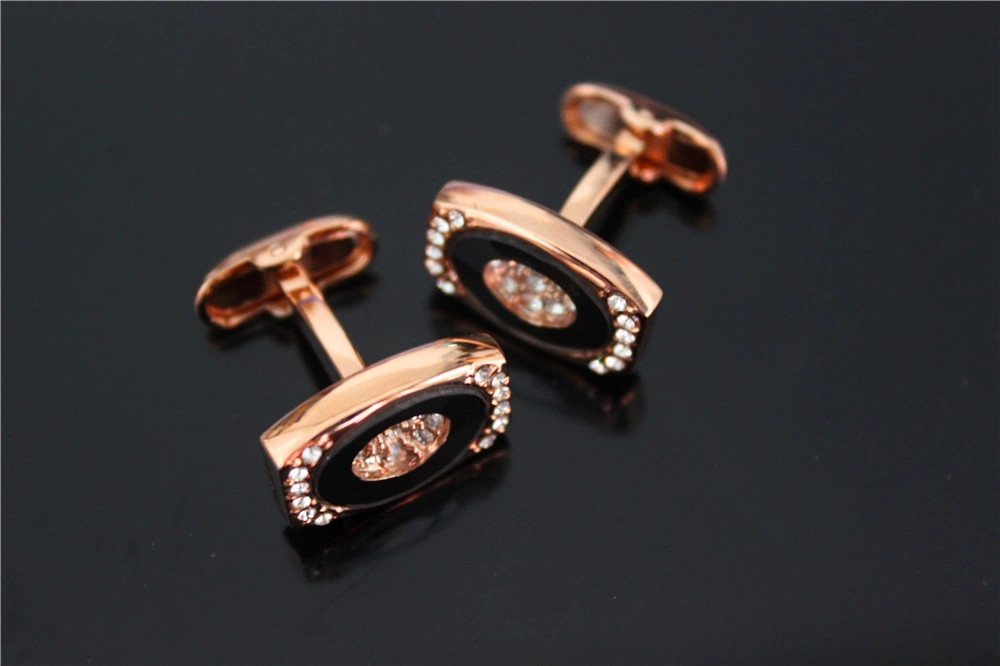 China Manufacturer Factory Price Men's High Quality Fashion Metal Cufflinks with Stones