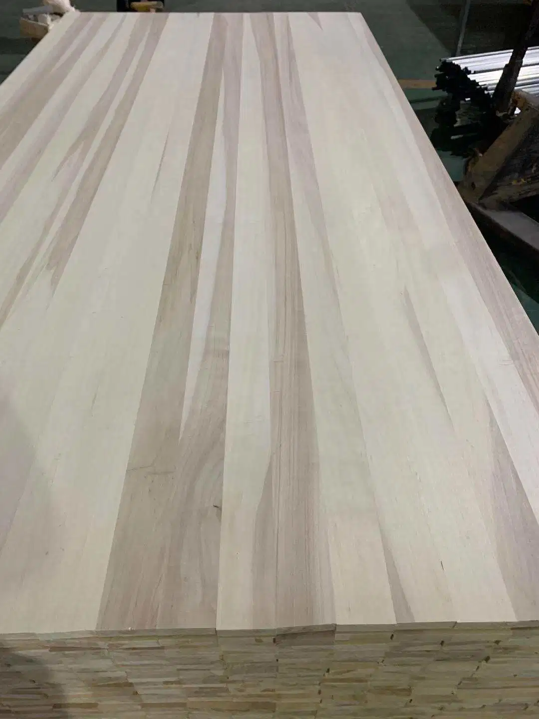 Straight Finger-Jointed Natural Pattern Paulownia/Poplar/Pine Solid Boards for Furniture