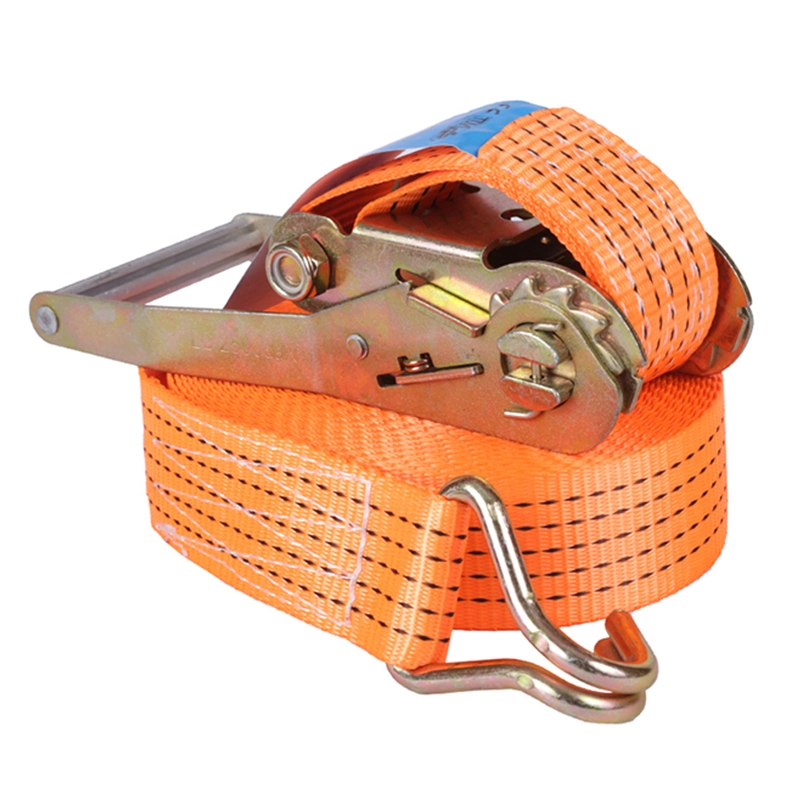 2"* 10m Orange Color PE Polyester Ratchet Strap 2 Inch Cargo Lashing Belt Can Customize