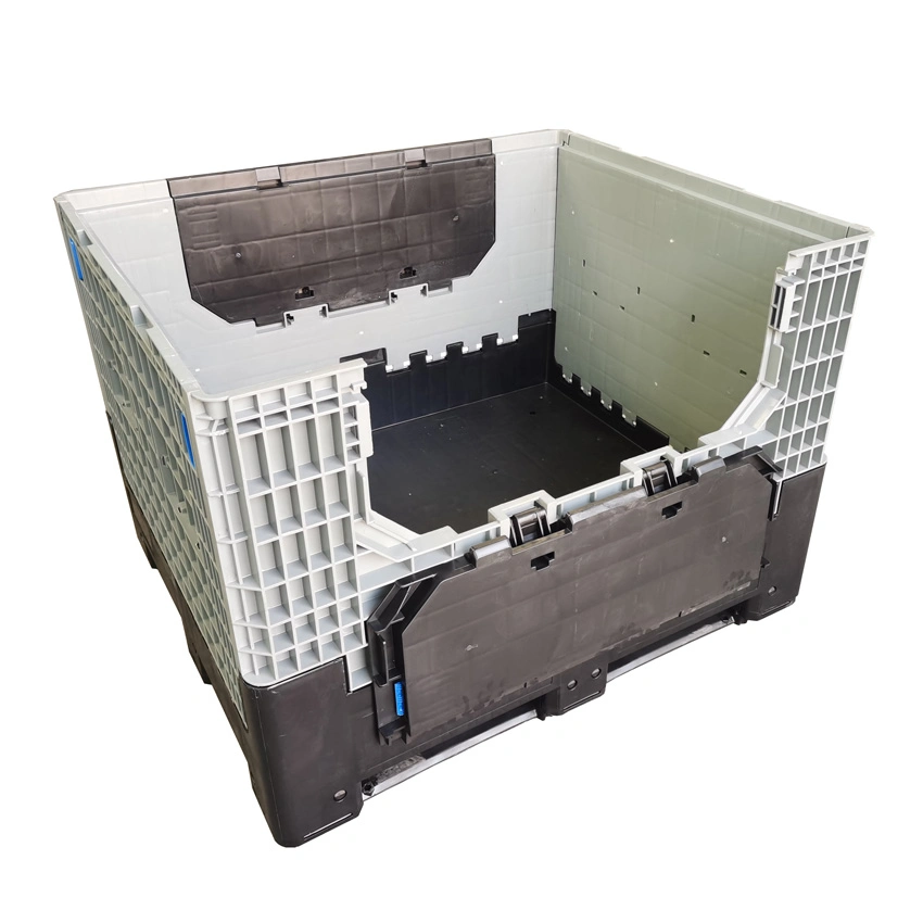 Foldable Collapsible Heavy Duty Logistics Storage Turnover Plastic Box Customized Lids and Wheels Warehouse Use