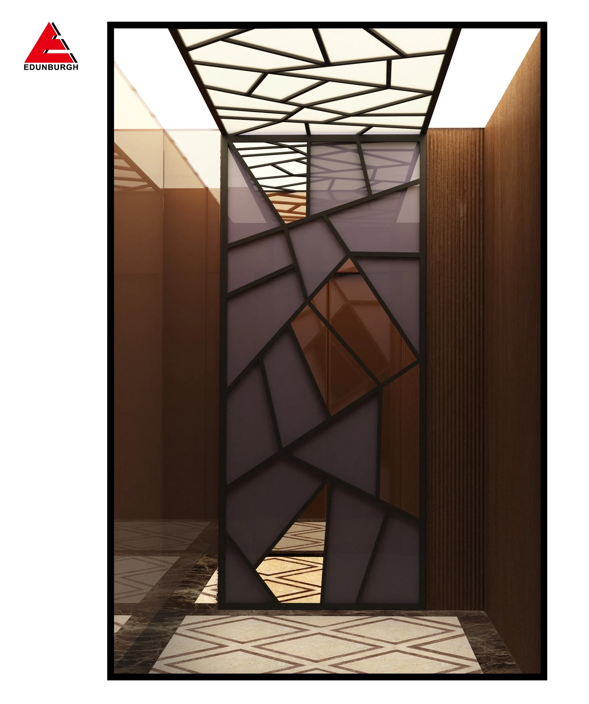 Edunburgh Luxury Type with Coffee Gold Color Stainess Steel Passenger Elevator Lift